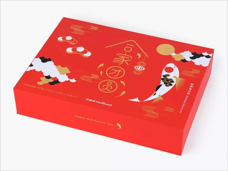 好利來月餅禮盒包裝設(shè)計，合家團(tuán)圓，連年有余