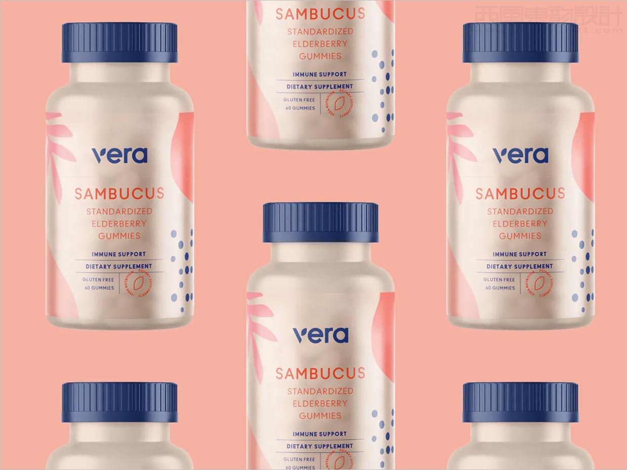 時(shí)尚的美國Vera女性補(bǔ)品包裝設(shè)計(jì)